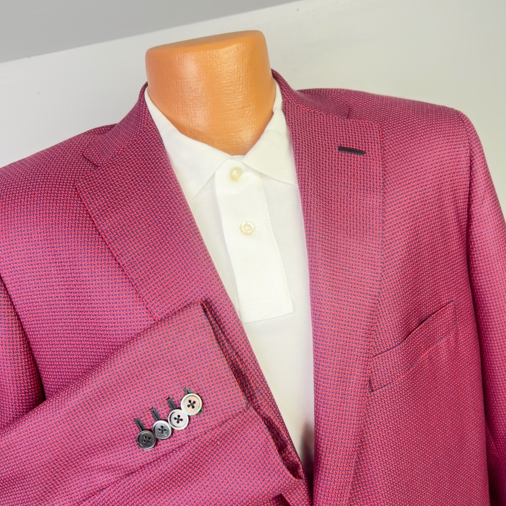 Oxxford Clothes Sport Coat Mens 44R Magenta Holland & Sherry Excellent Blazer
